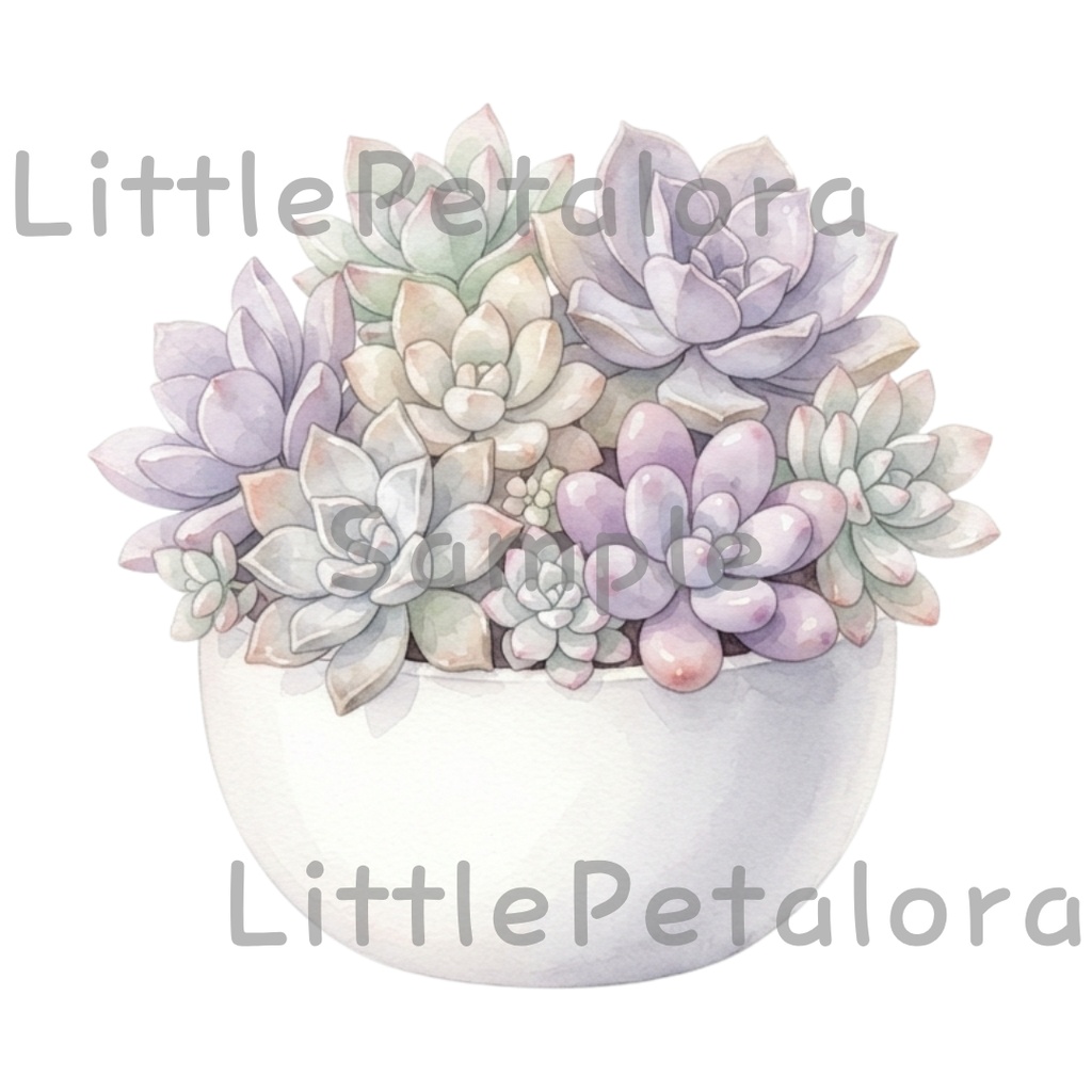 【デジタル素材】寄せ植え多肉植物シリーズのクリップアート10枚セット