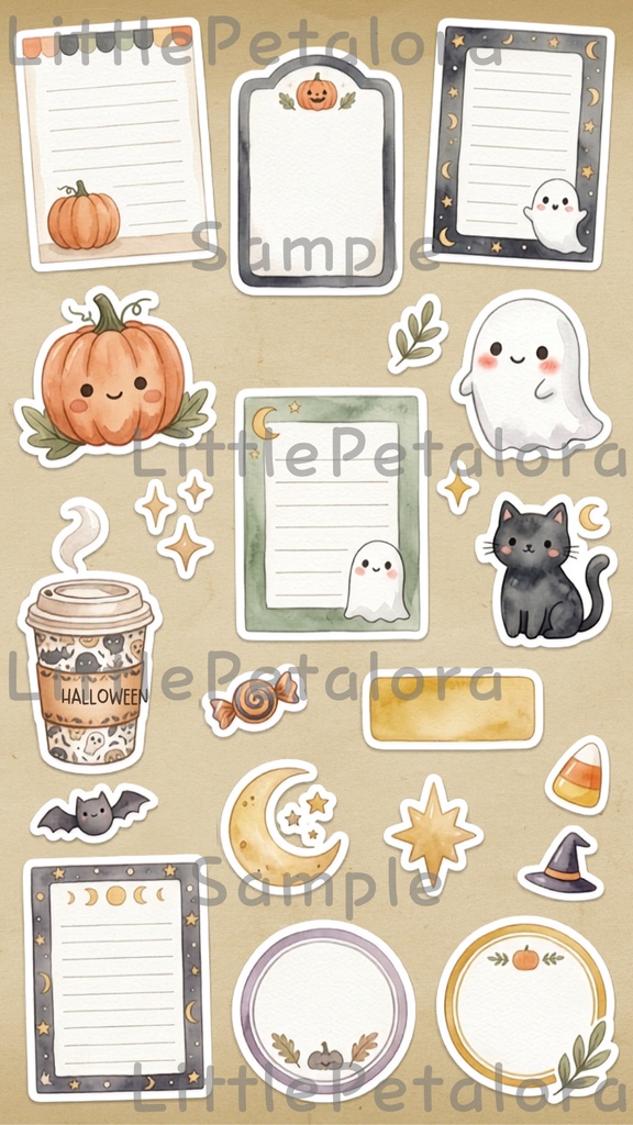 Halloween|大人かわいいハロウィン手帳デコ デジタルステッカーセット