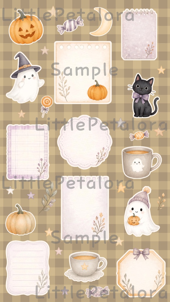 デジタルステッカー Halloween - ハリネズミ|ハロウィン素材 9枚セット