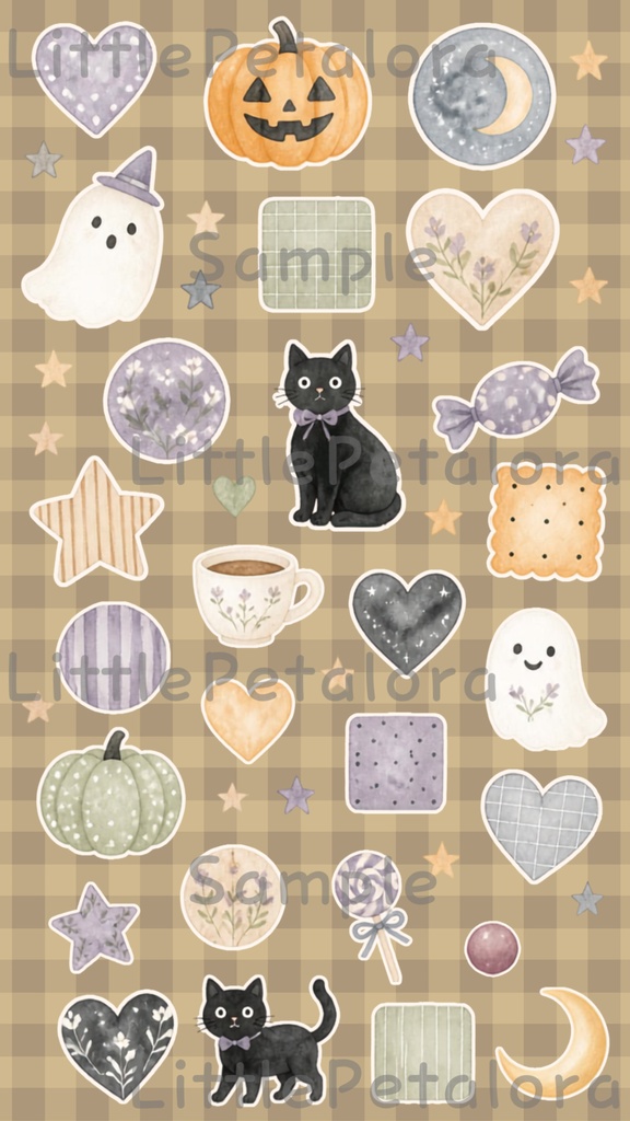 デジタルステッカー Halloween - ハリネズミ|ハロウィン素材 9枚セット