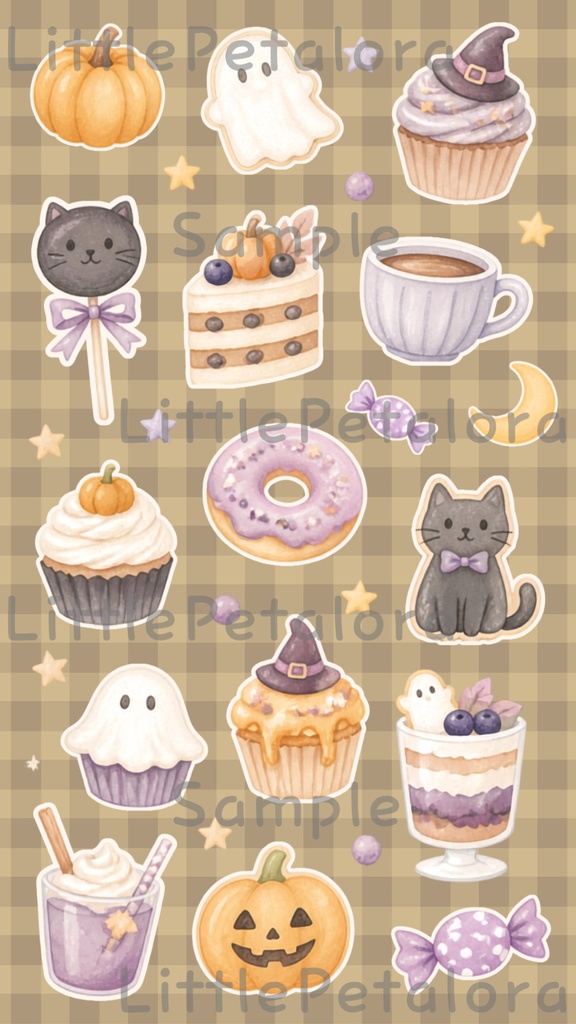 デジタルステッカー Halloween - ハリネズミ|ハロウィン素材 9枚セット