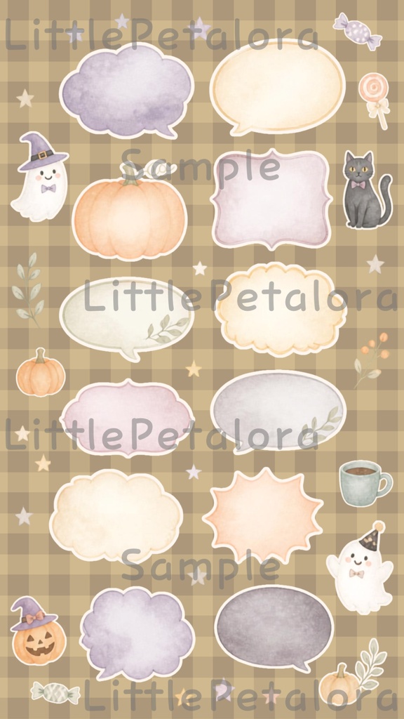 デジタルステッカー Halloween - ハリネズミ|ハロウィン素材 9枚セット