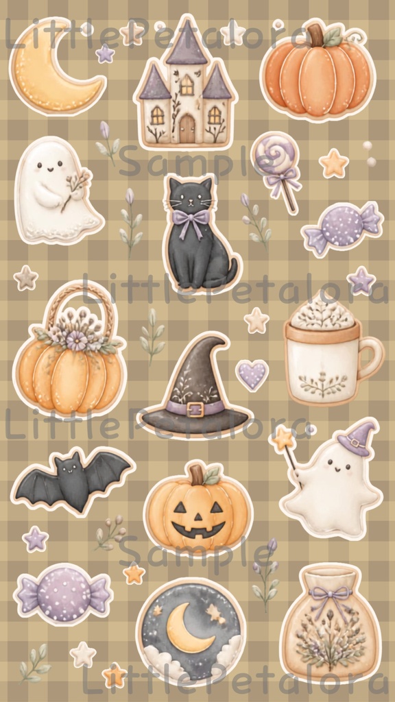デジタルステッカー Halloween - ハリネズミ|ハロウィン素材 9枚セット