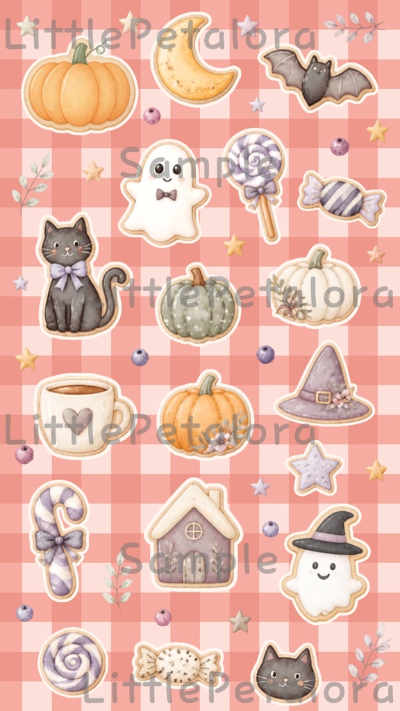 デジタルステッカー Halloween - シマエナガ|ハロウィン素材 9枚セット