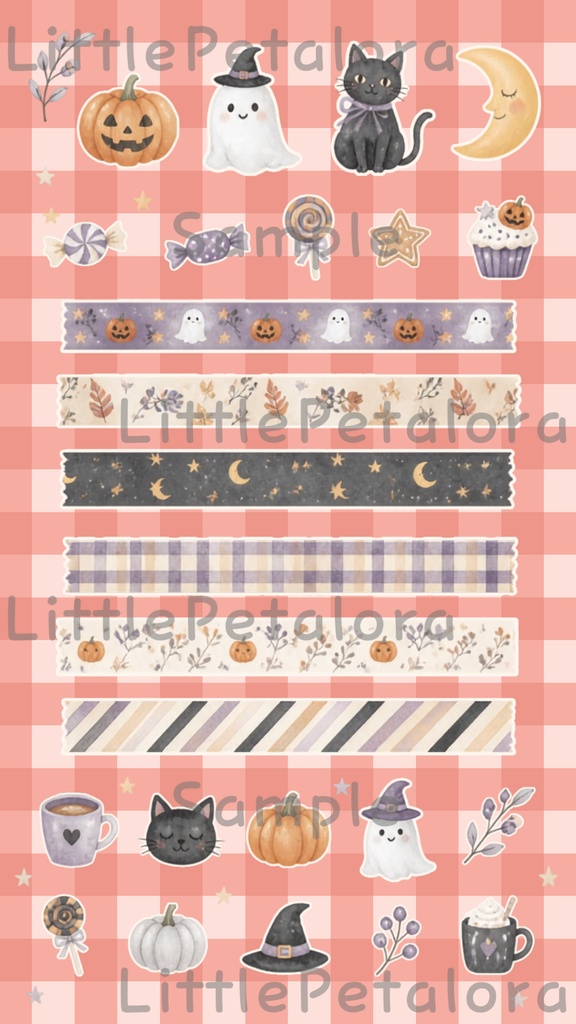 デジタルステッカー Halloween - シマエナガ|ハロウィン素材 9枚セット