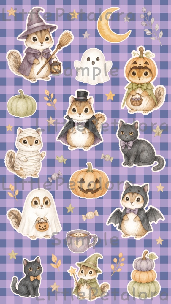 デジタルステッカー Halloween - シマリス|ハロウィン素材 9枚セット