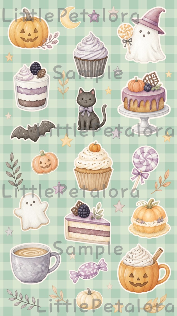 デジタルステッカー Halloween - 子ぐま|ハロウィン素材 9枚セット