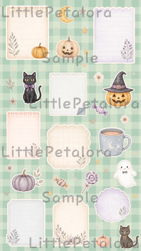 デジタルステッカー Halloween - 子ぐま|ハロウィン素材 9枚セット