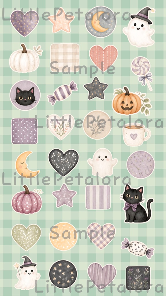 デジタルステッカー Halloween - 子ぐま|ハロウィン素材 9枚セット