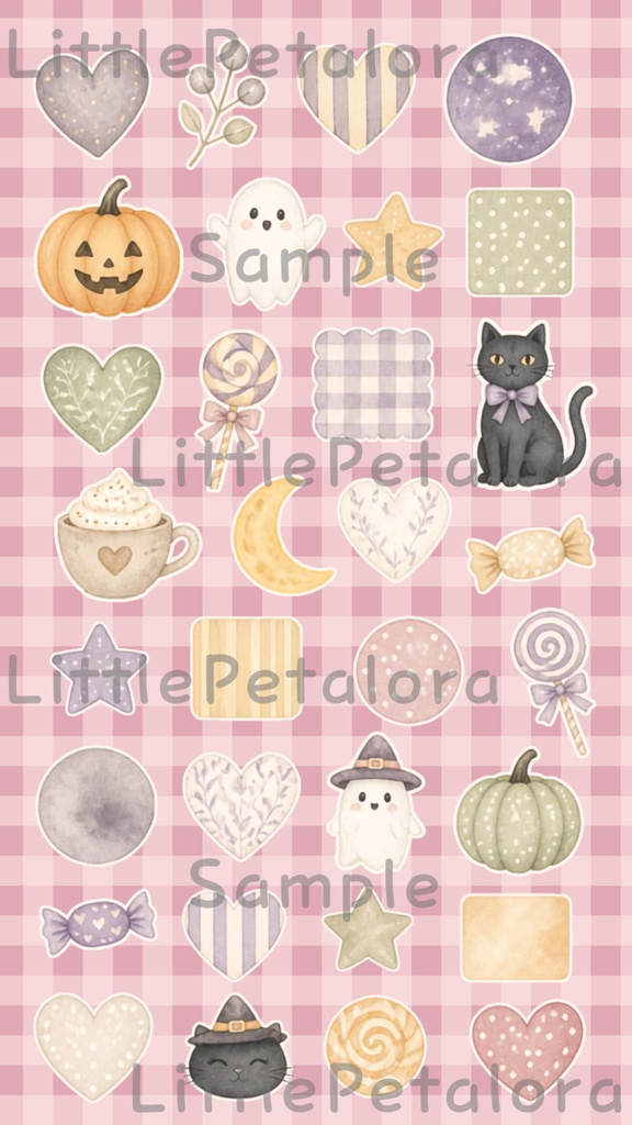 デジタルステッカー Halloween - 子ぎつね|ハロウィン素材 9枚セット