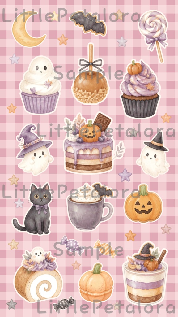 デジタルステッカー Halloween - 子ぎつね|ハロウィン素材 9枚セット