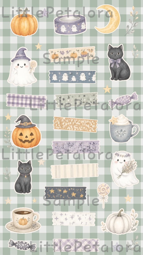 デジタルステッカー Halloween - ひよこ|ハロウィン素材 9枚セット