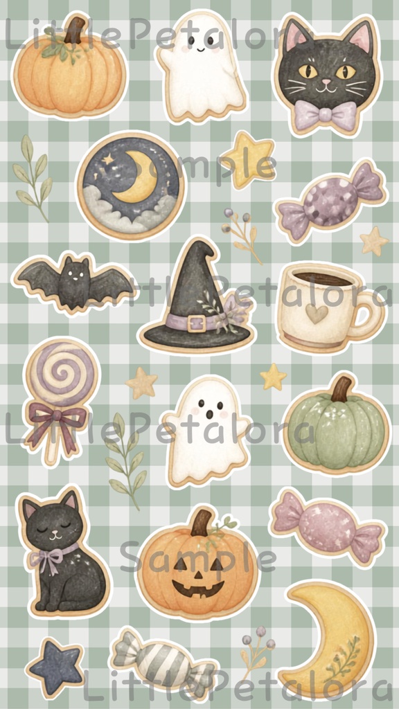 デジタルステッカー Halloween - ひよこ|ハロウィン素材 9枚セット