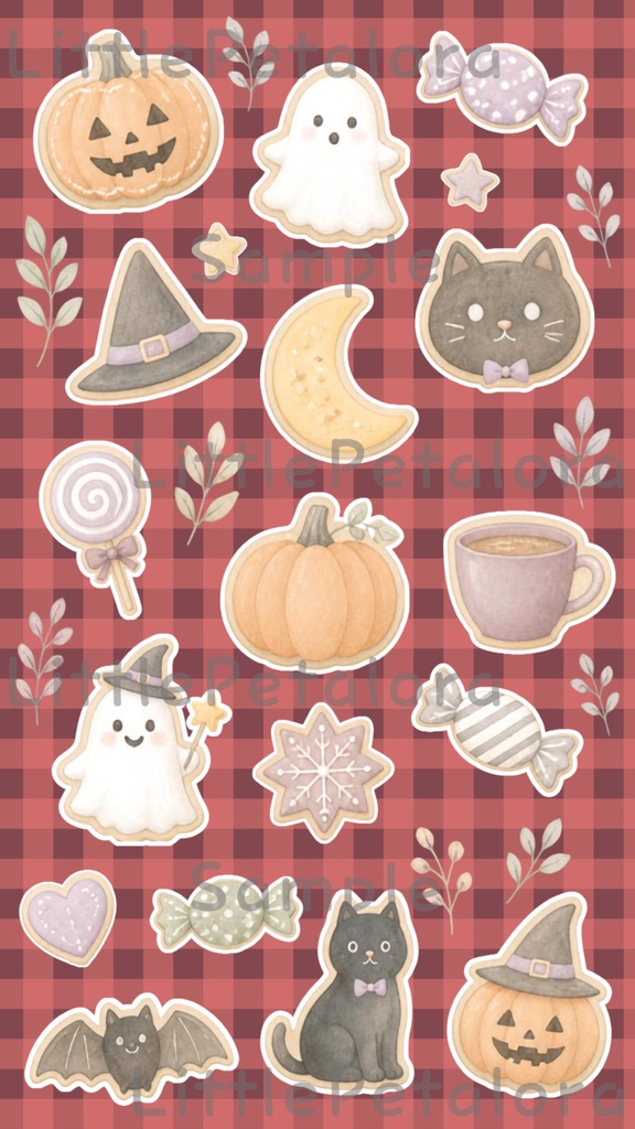 デジタルステッカー Halloween - フェレット|ハロウィン素材 9枚セット