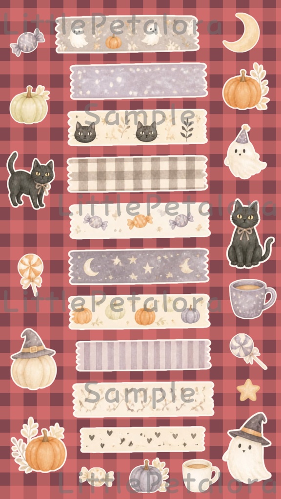 デジタルステッカー Halloween - フェレット|ハロウィン素材 9枚セット