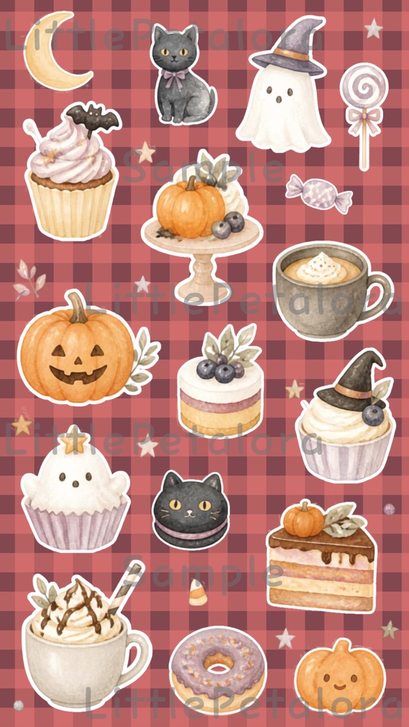 デジタルステッカー Halloween - フェレット|ハロウィン素材 9枚セット