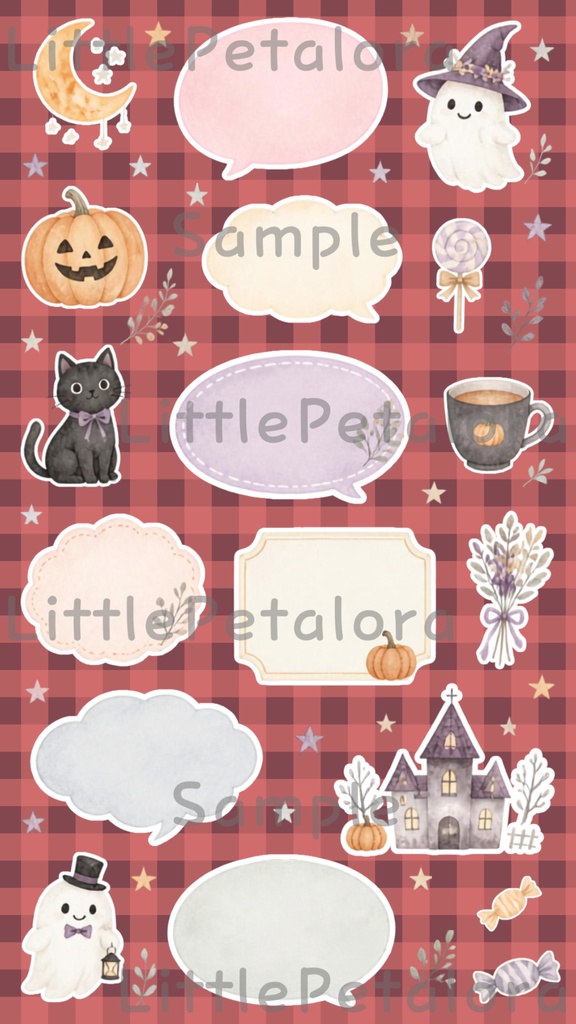 デジタルステッカー Halloween - フェレット|ハロウィン素材 9枚セット