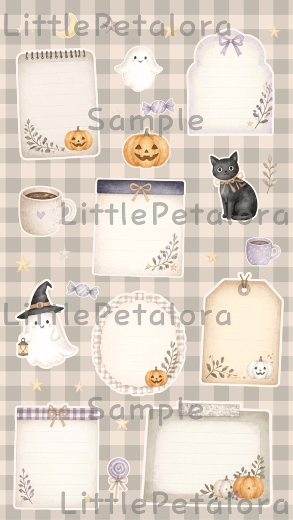 デジタルステッカー Halloween - ももんが|ハロウィン素材 9枚セット
