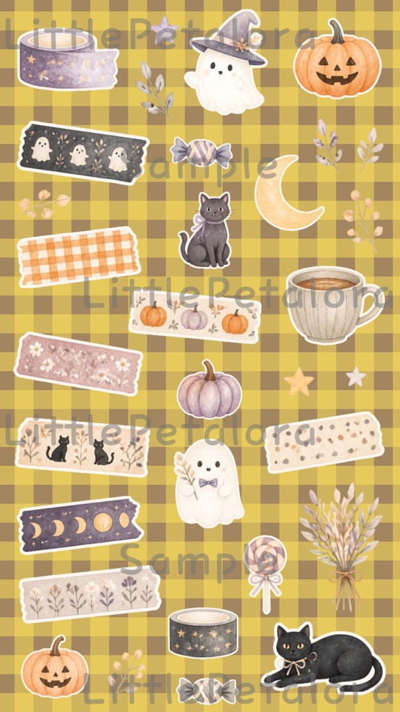 デジタルステッカー Halloween - フェネック|ハロウィン素材 9枚セット