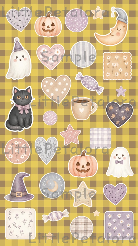 デジタルステッカー Halloween - フェネック|ハロウィン素材 9枚セット