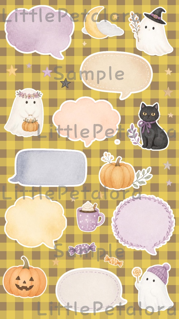 デジタルステッカー Halloween - フェネック|ハロウィン素材 9枚セット