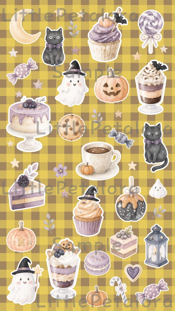 デジタルステッカー Halloween - フェネック|ハロウィン素材 9枚セット