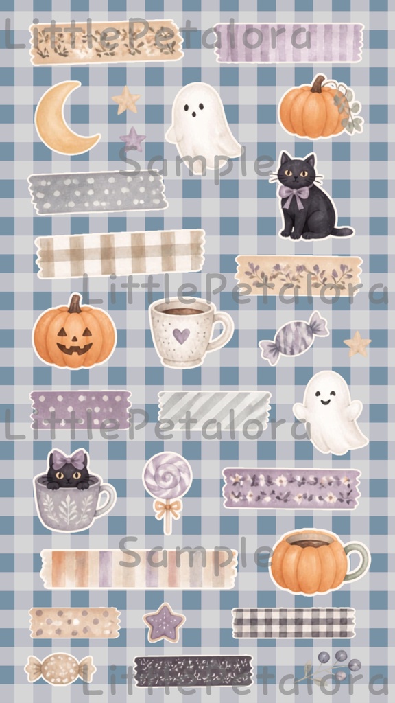 デジタルステッカー Halloween - アヒル|ハロウィン素材 9枚セット