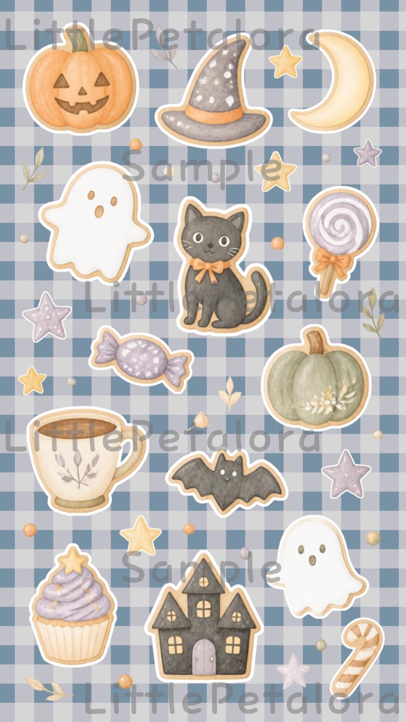 デジタルステッカー Halloween - アヒル|ハロウィン素材 9枚セット
