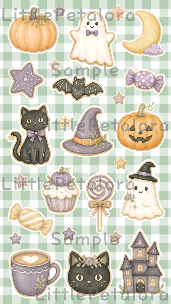 デジタルステッカー Halloween - ビーバー|ハロウィン素材 9枚セット