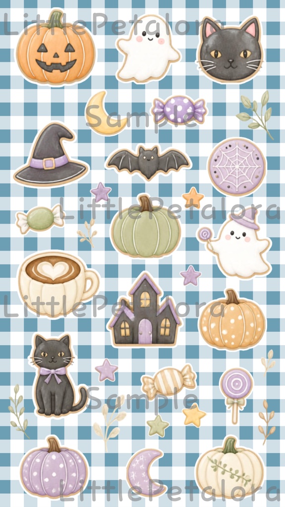 デジタルステッカー Halloween - カワウソ|ハロウィン素材 9枚セット