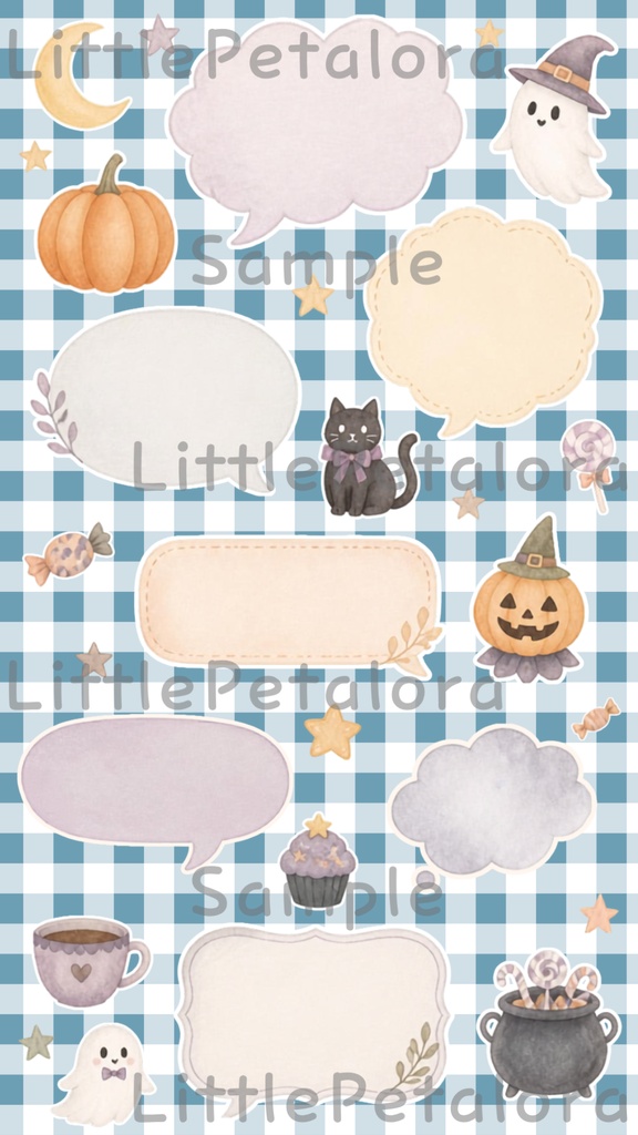 デジタルステッカー Halloween - カワウソ|ハロウィン素材 9枚セット