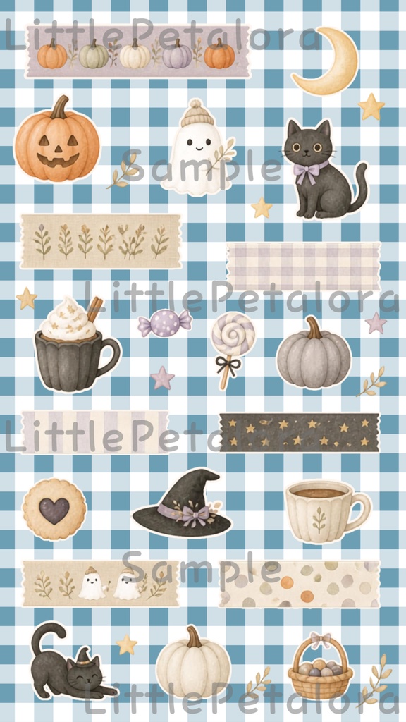 デジタルステッカー Halloween - カワウソ|ハロウィン素材 9枚セット