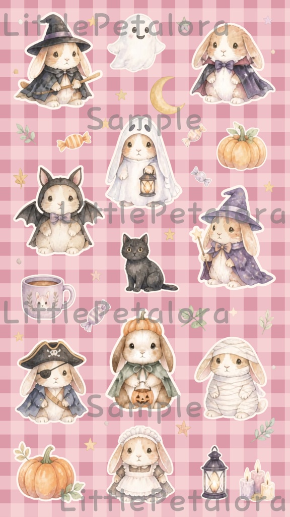 デジタルステッカー Halloween - イングリッシュロップ|ハロウィン素材