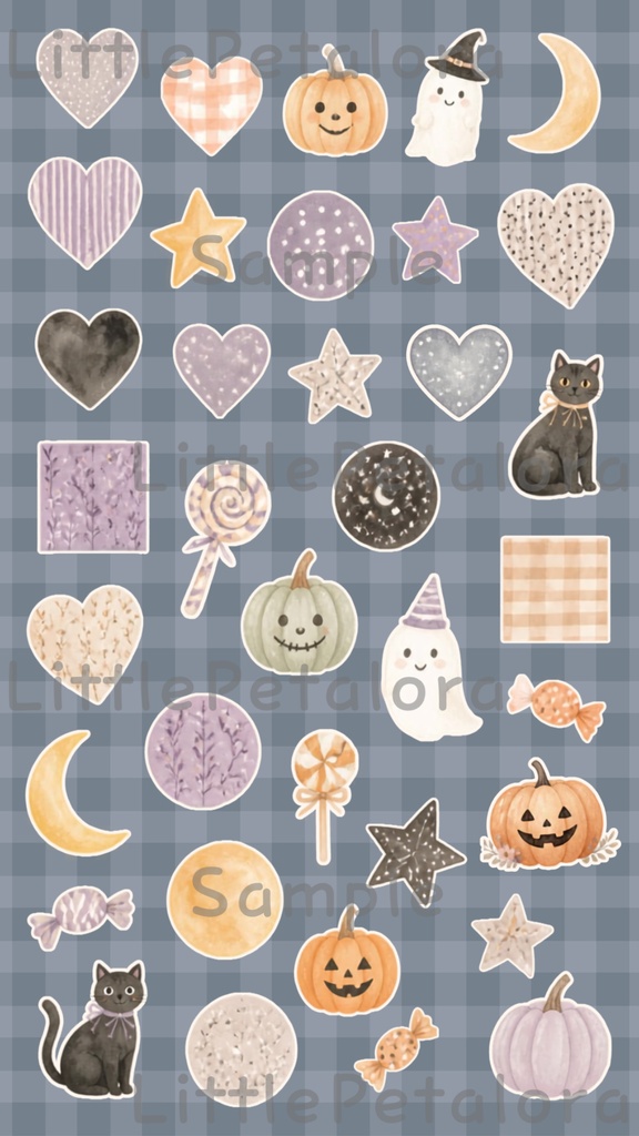 デジタルステッカー Halloween - 子猫|ハロウィン素材 9枚セット