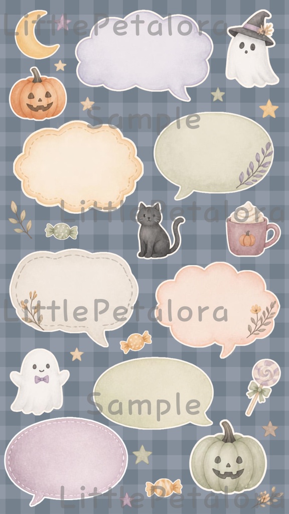 デジタルステッカー Halloween - 子猫|ハロウィン素材 9枚セット