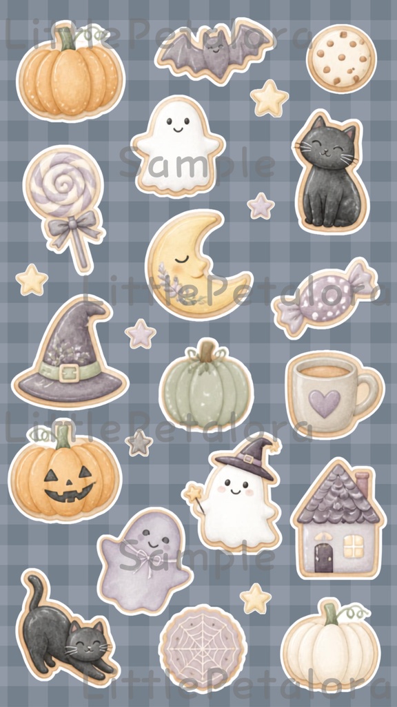 デジタルステッカー Halloween - 子猫|ハロウィン素材 9枚セット