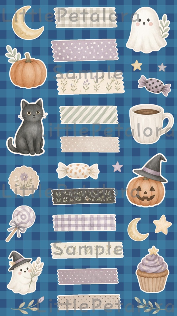 デジタルステッカー Halloween - 子犬|ハロウィン素材 9枚セット