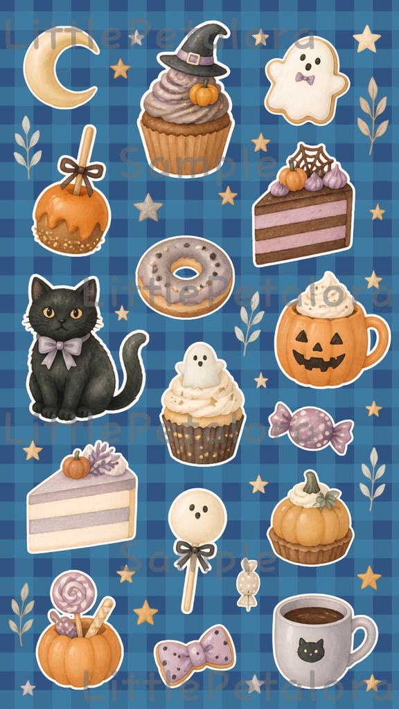 デジタルステッカー Halloween - 子犬|ハロウィン素材 9枚セット