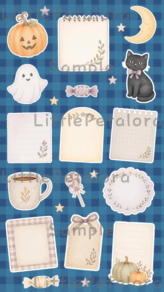 デジタルステッカー Halloween - 子犬|ハロウィン素材 9枚セット