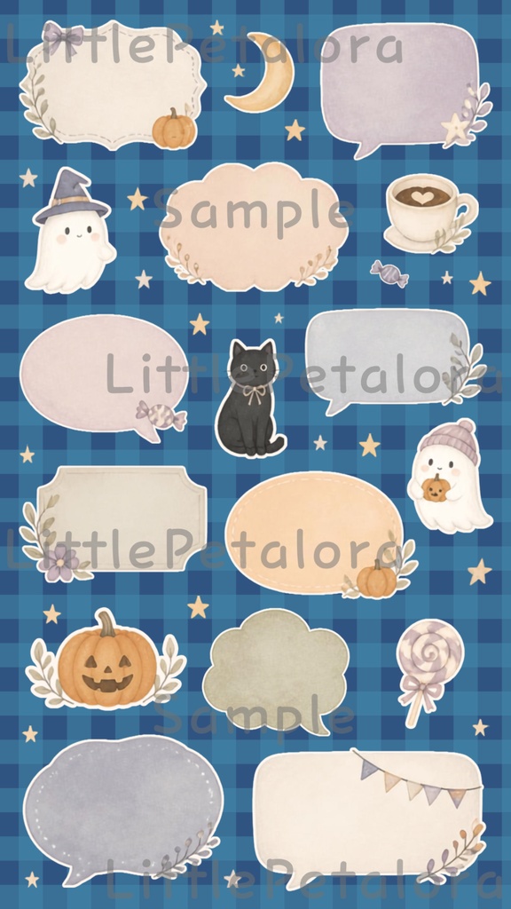 デジタルステッカー Halloween - 子犬|ハロウィン素材 9枚セット
