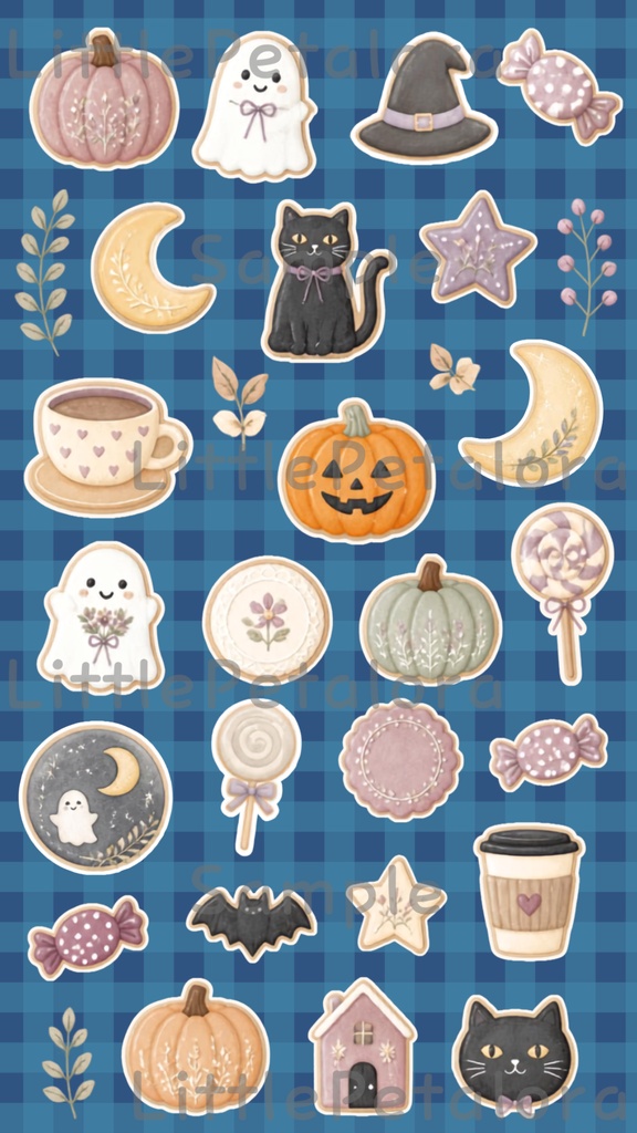 デジタルステッカー Halloween - 子犬|ハロウィン素材 9枚セット