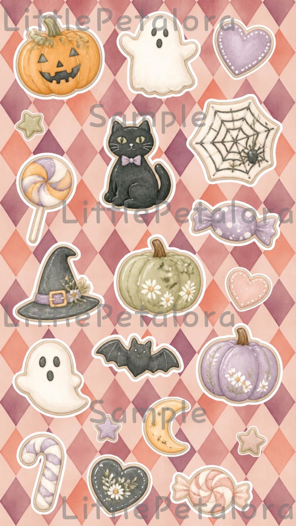デジタルステッカー Halloween - ロングコートチワワ|ハロウィン素材 9枚セット
