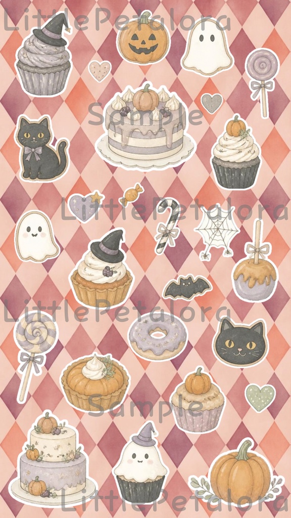 デジタルステッカー Halloween - ロングコートチワワ|ハロウィン素材 9枚セット