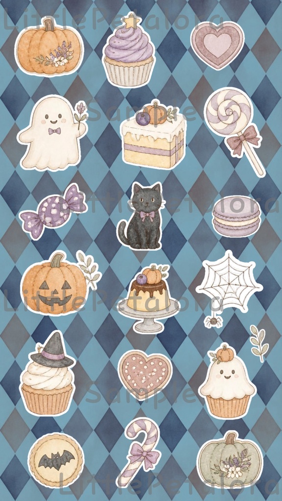 デジタルステッカー Halloween - 豆柴|ハロウィン素材 9枚セット