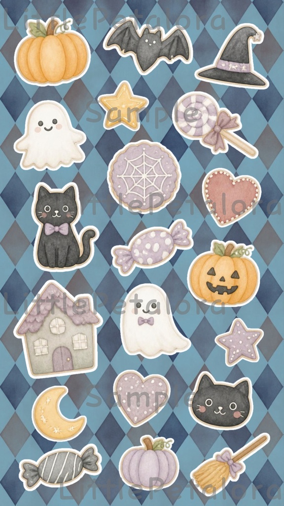 デジタルステッカー Halloween - 豆柴|ハロウィン素材 9枚セット