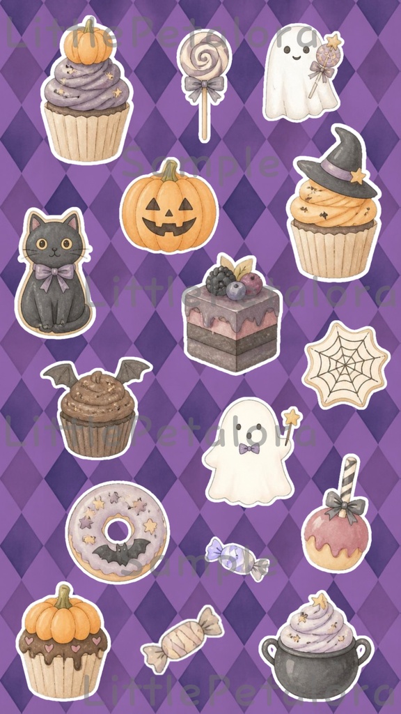デジタルステッカー Halloween - トイプードル|ハロウィン素材 9枚セット