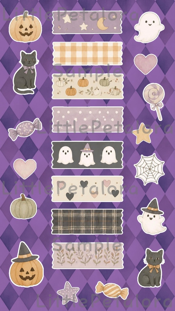 デジタルステッカー Halloween - トイプードル|ハロウィン素材 9枚セット