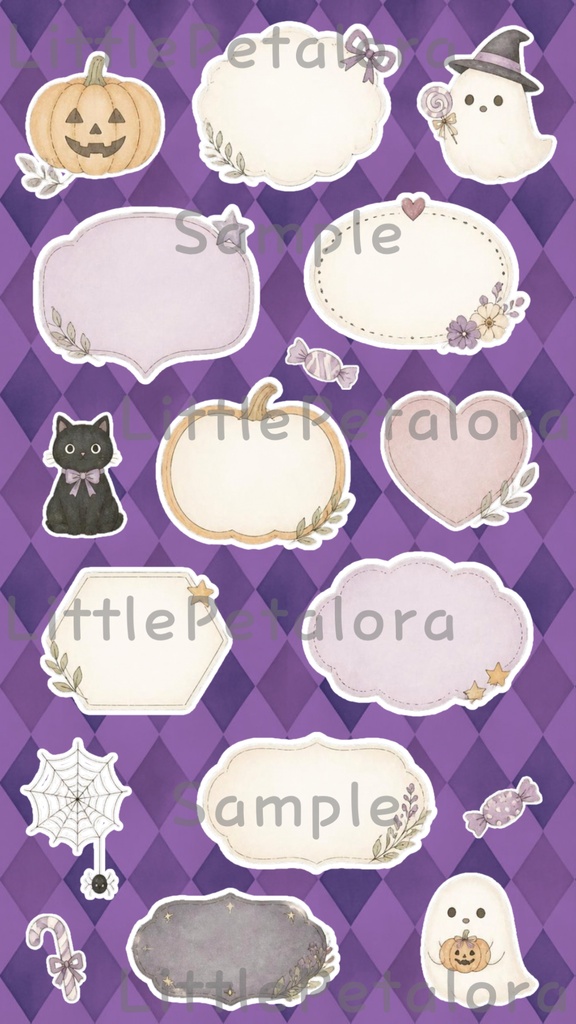 デジタルステッカー Halloween - トイプードル|ハロウィン素材 9枚セット