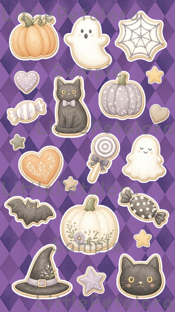 デジタルステッカー Halloween - トイプードル|ハロウィン素材 9枚セット