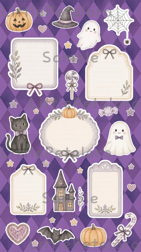デジタルステッカー Halloween - トイプードル|ハロウィン素材 9枚セット